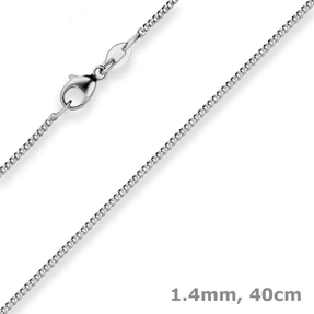 1,4mm Panzerkette Goldkette Collier Halskette aus 750 Gold Weißgold 40cm