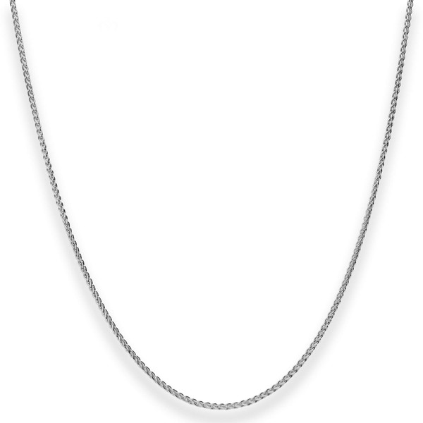 1.3mm Zopfkette aus 750 Weißgold 45cm