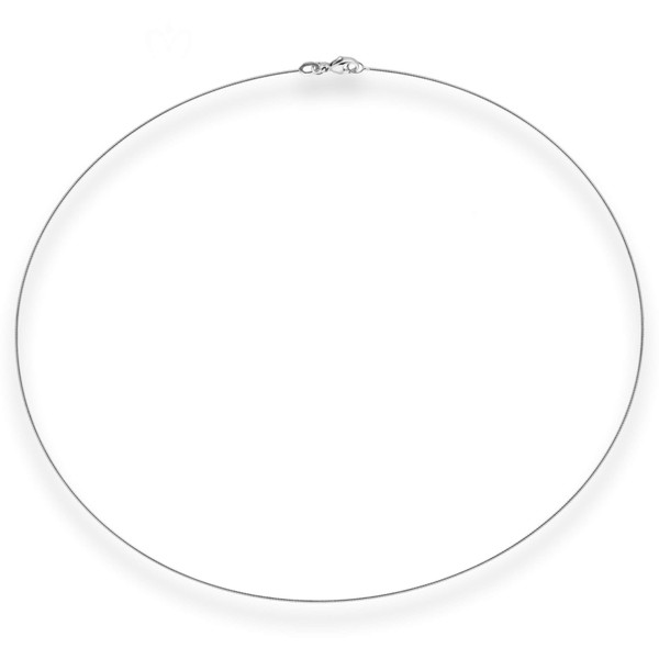 0.8mm Halsreif Tondakette Omegareif aus 750 Weißgold 45cm