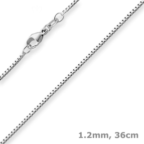 1,2mm Veneziakette Goldkette Collier Halskette aus 750 Gold Weißgold 36cm