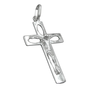 Anhänger Kreuz mit Jesus 29x17mm aus 925 Sterling Silber hochglänzend Unisex