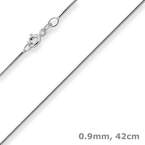 0,9mm Schlangenkette Goldkette Collier Halskette aus 585 Gold Weißgold 42cm