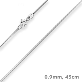 0,9mm Schlangenkette diamantiert Collier Halskette aus 585 Gold Weißgold 45cm
