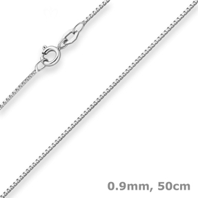 0,9mm Veneziakette Goldkette Collier Halskette aus 585 Gold Weißgold 50cm