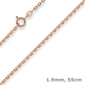 1,9mm Ankerkette diamantiert Kette Collier Halskette aus 585 Gold Rotgold 55cm 1,9mm Ankerkette diamantiert Kette Collier Halskette aus 585 Gold Rotgold 55cm
