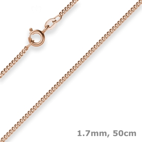 1,7mm Panzerkette Goldkette Collier Halskette aus 585 Gold Rotgold 50cm 1,7mm Panzerkette Goldkette Collier Halskette aus 585 Gold Rotgold 50cm