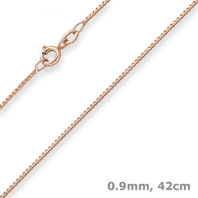 0,9mm Veneziakette Goldkette Collier Halskette aus 585 Gold Rotgold 42cm 0,9mm Veneziakette Goldkette Collier Halskette aus 585 Gold Rotgold 42cm