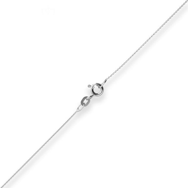 0.8mm Rund-Ankerkette aus 750 Weißgold 40cm