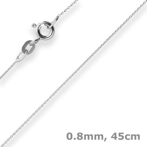 0,8mm Rund-Ankerkette Goldkette Collier Halskette aus 750 Gold Weißgold 45cm 0,8mm Rund-Ankerkette Goldkette Collier Halskette aus 750 Gold Weißgold 45cm