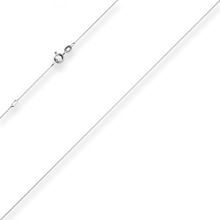 0.8mm Rund-Ankerkette aus 585 Weißgold 45cm mit Zwischenöse