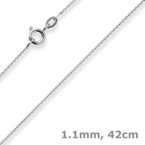 1,1mm Rund-Ankerkette Goldkette Collier Halskette aus 333 Gold Weißgold 42cm