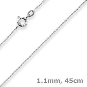 1,1mm Rund-Ankerkette Goldkette Collier Halskette aus 333 Gold Weißgold 45cm