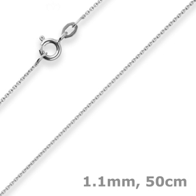 1,1mm Rund-Ankerkette Goldkette Collier Halskette aus 333 Gold Weißgold 50cm