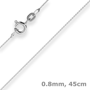 0,8mm Ankerkette flach Goldkette Collier Halskette aus 585 Gold Weißgold 45cm