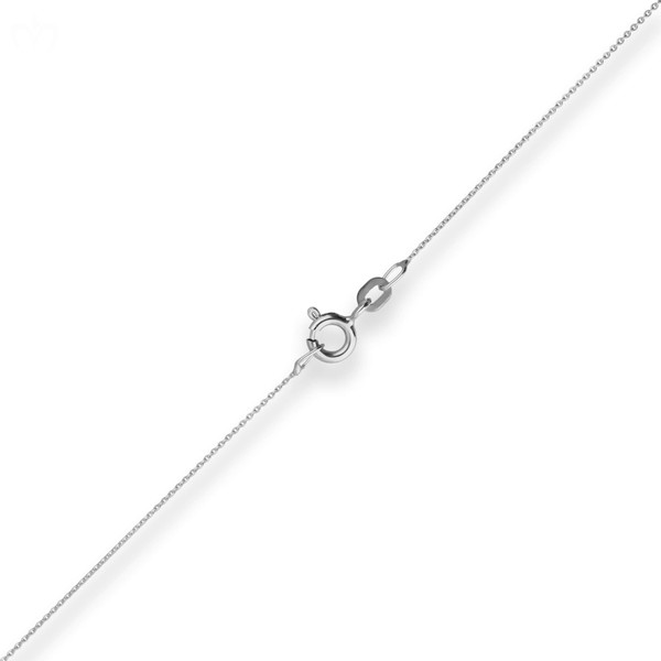 0.8mm Ankerkette flach aus 585 Weißgold 45cm