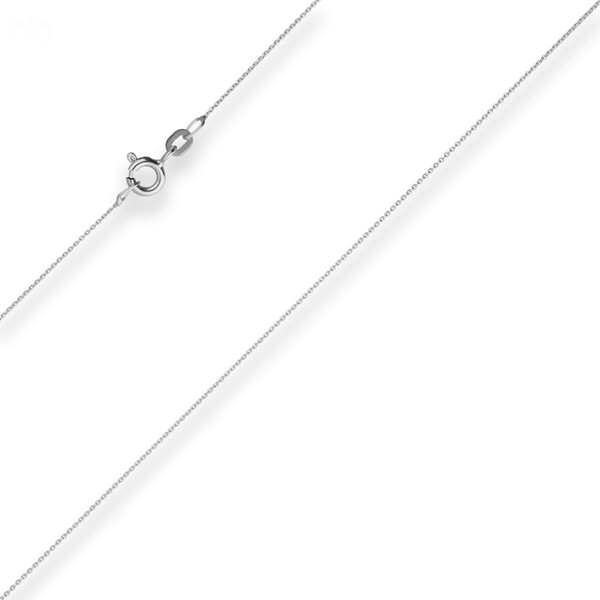 0.8mm Ankerkette flach aus 585 Weißgold 45cm
