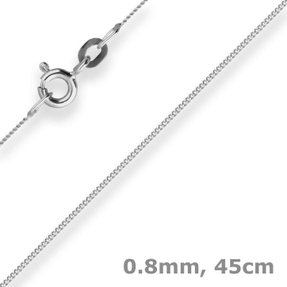 0,8mm Panzerkette Goldkette Collier Halskette aus 585 Gold Weißgold 45cm