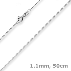 1,1mm Panzerkette Goldkette Collier Halskette aus 585 Gold Weißgold 50cm
