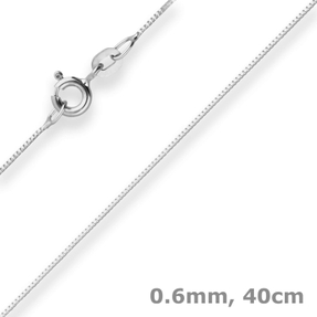 0,6mm Veneziakette Goldkette Collier Halskette aus 585 Gold Weißgold 40cm