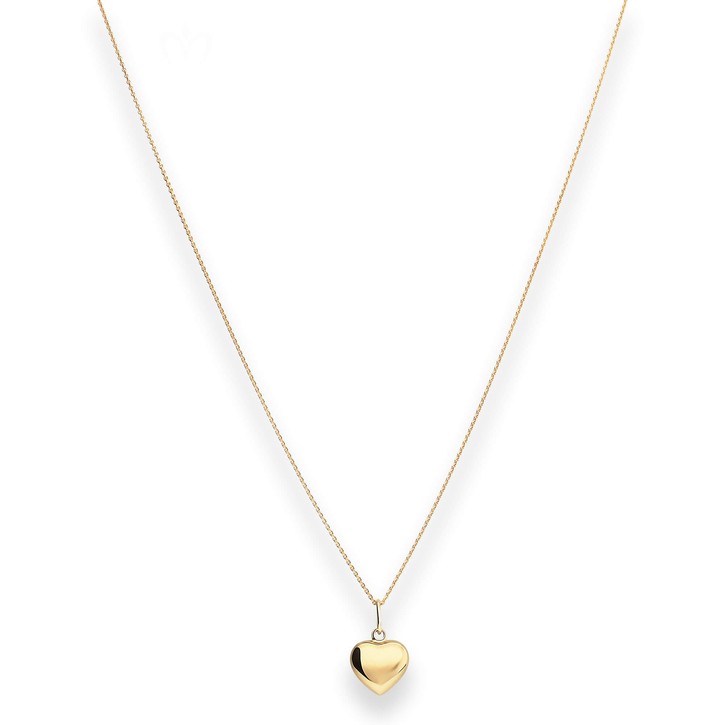 Rund-Ankerkette Herz aus 375 Gelbgold 42cm