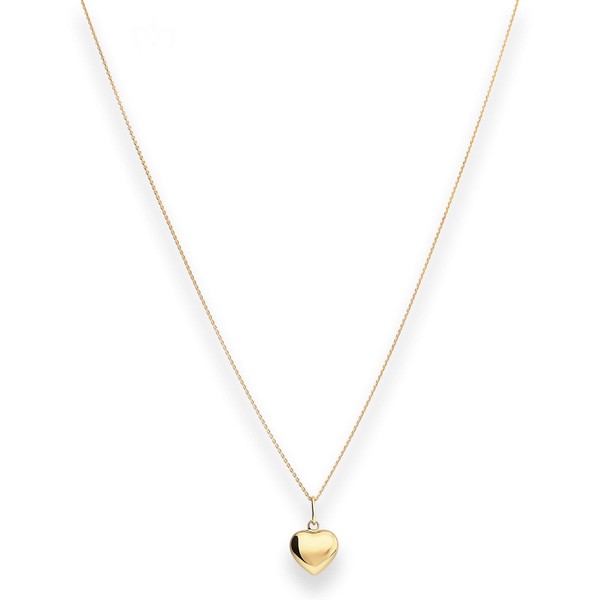 Rund-Ankerkette Herz aus 375 Gelbgold 42cm