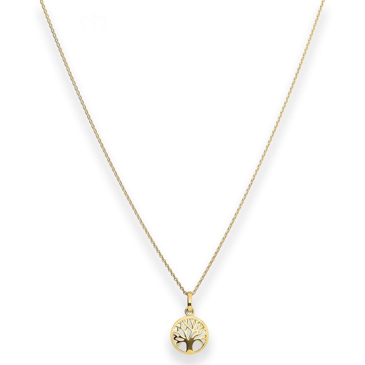 Rund-Ankerkette Lebensbaum aus 585 Gelbgold 42cm