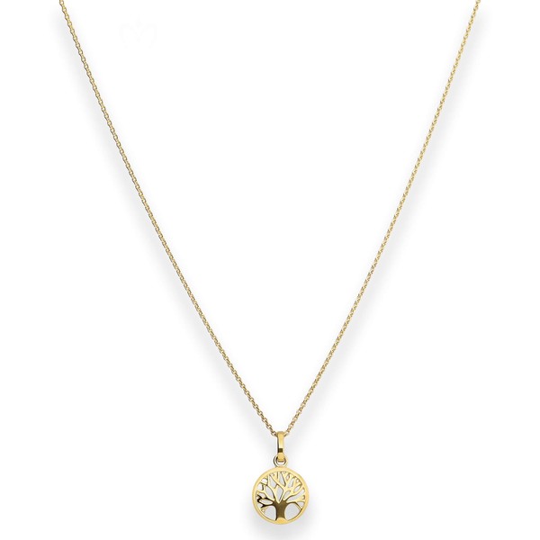 Rund-Ankerkette Lebensbaum aus 585 Gelbgold 42cm