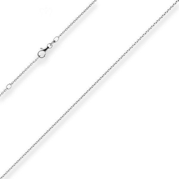 1.5mm Rund-Ankerkette aus 750 Weißgold 40cm mit Zwischenöse