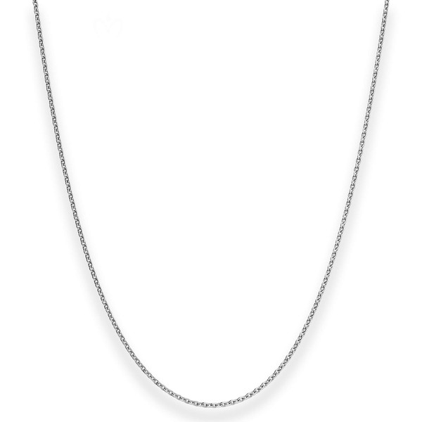 1.5mm Rund-Ankerkette aus 585 Weißgold 45cm mit Zwischenöse