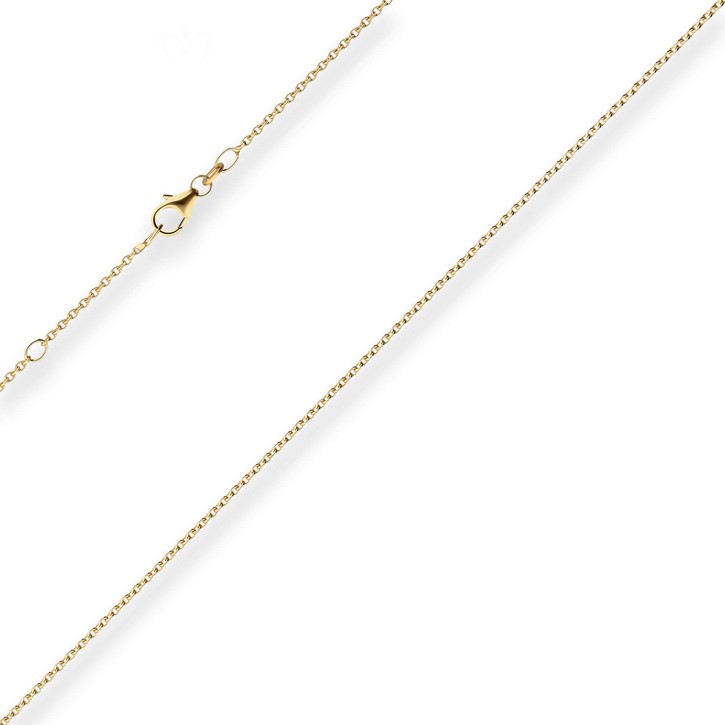 1.5mm Rund-Ankerkette aus 750 Gelbgold 50cm mit Zwischenöse
