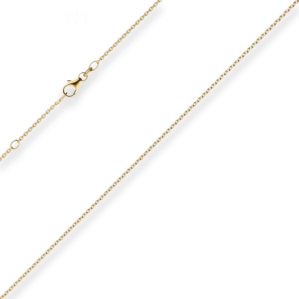 1.5mm Rund-Ankerkette aus 750 Gelbgold 50cm mit Zwischenöse