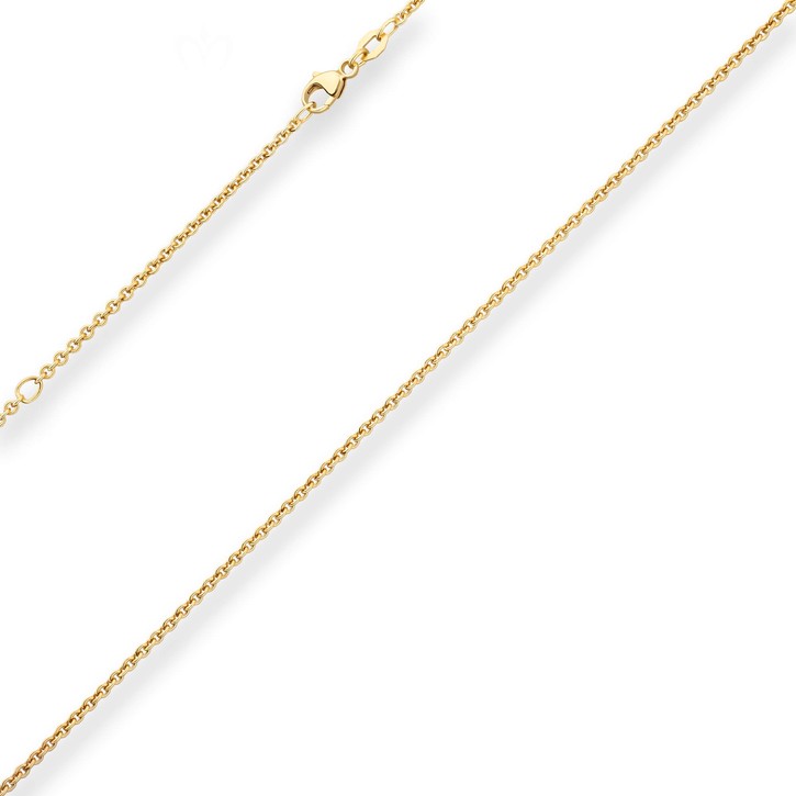 2mm Rund-Ankerkette aus 750 Gelbgold 60cm mit Zwischenöse