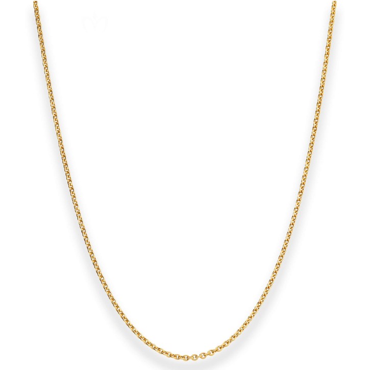 2mm Rund-Ankerkette aus 750 Gelbgold 60cm mit Zwischenöse