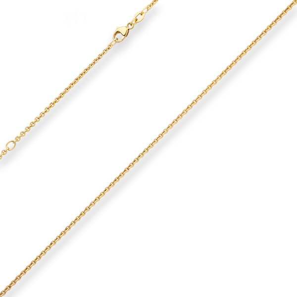 2mm Rund-Ankerkette aus 750 Gelbgold 60cm mit Zwischenöse