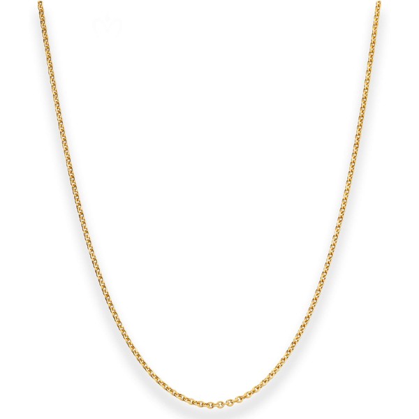 2mm Rund-Ankerkette aus 750 Gelbgold 60cm mit Zwischenöse