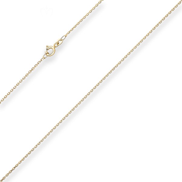 1.3mm Ankerkette diamantiert aus 375 Gelbgold 34cm