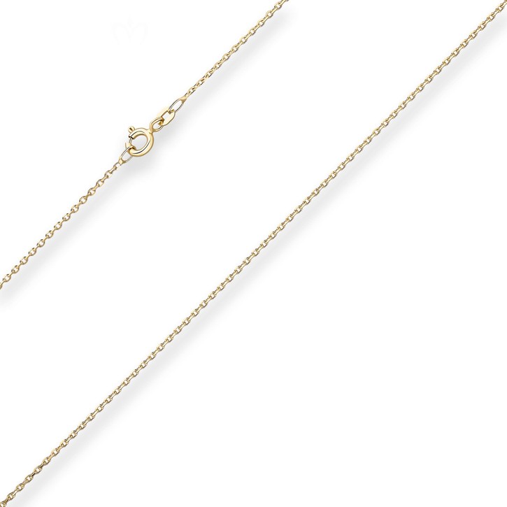 1.3mm Ankerkette diamantiert aus 375 Gelbgold 40cm