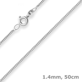 1,4mm Panzerkette Goldkette Collier Halskette aus 333 Gold Weißgold 50cm