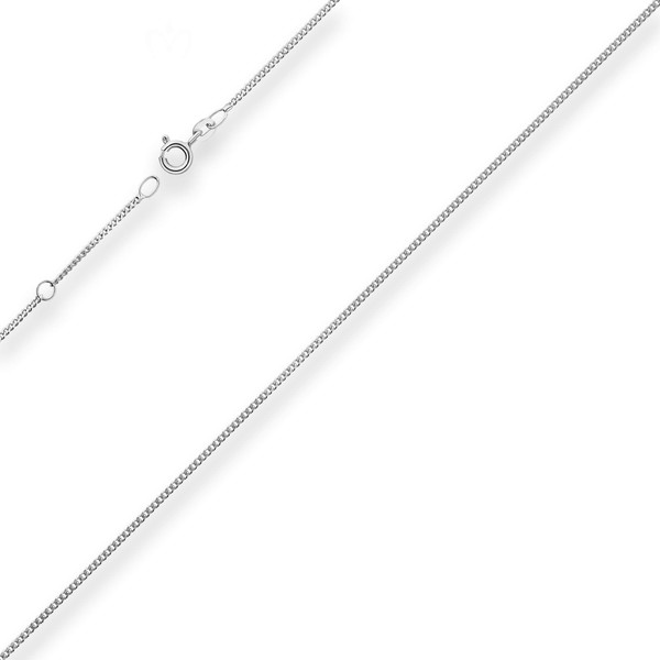 1.4mm Panzerkette aus 585 Weißgold 42cm mit Zwischenöse
