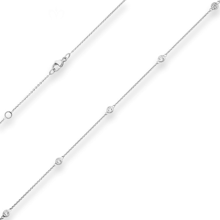 Rund-Ankerkette aus 375 Weißgold 45cm