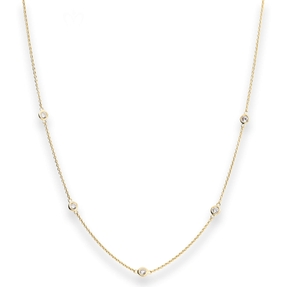 Rund-Ankerkette Goldkette mit Zirkonia Collier aus 585 Gold Gelbgold 45cm Rund-Ankerkette Goldkette mit Zirkonia Collier aus 585 Gold Gelbgold 45cm