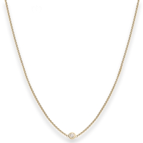 Rund-Ankerkette Goldkette mit Zirkonia Collier aus 585 Gold Gelbgold 45cm