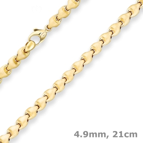 4,9mm Armband Fantasiekette Goldarmband Armschmuck aus 585 Gold Gelbgold 21cm