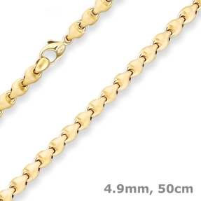 4,9mm Fantasiekette Goldkette Collier Halskette aus 585 Gold Gelbgold 50cm