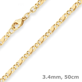 3,4mm Dollarkette Goldkette Collier Halskette aus 333 Gold Gelbgold 50cm 3,4mm Dollarkette Goldkette Collier Halskette aus 333 Gold Gelbgold 50cm