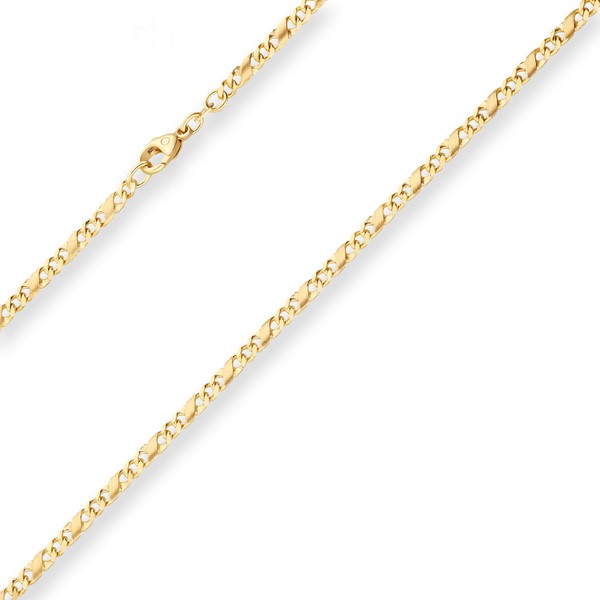 3.4mm Dollarkette aus 333 Gelbgold 50cm