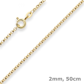 2mm Erbskette Goldkette Collier Halskette aus 585 Gold Gelbgold 50cm