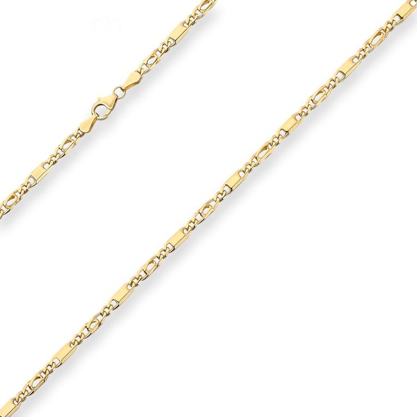 3mm Tigeraugenkette aus 585 Gelbgold 45cm