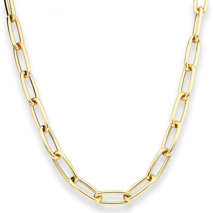 7.4mm Fantasiekette aus 585 Gelbgold 45cm