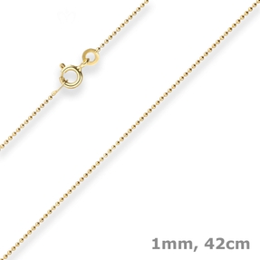 1mm Kugelkette Goldkette Collier Halskette aus 333 Gold Gelbgold 42cm 1mm Kugelkette Goldkette Collier Halskette aus 333 Gold Gelbgold 42cm
